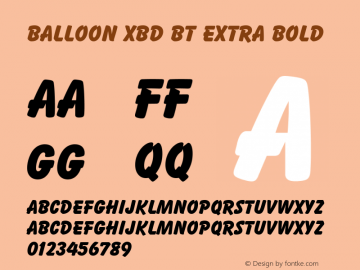 Balloon XBd BT Extra Bold mfgpctt-v1.52 Monday, January 25, 1993 2:29:16 pm (EST)图片样张