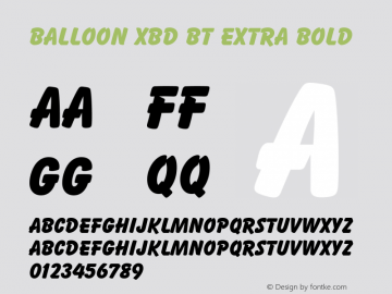 Balloon XBd BT Extra Bold mfgpctt-v1.52 Monday, January 25, 1993 2:29:16 pm (EST)图片样张