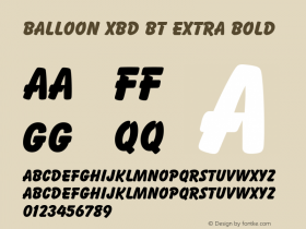 Balloon XBd BT Extra Bold mfgpctt-v4.4 Dec 10 1998 Font Sample