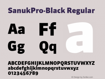 SanukPro-Black Regular Version 7.504; 2010; Build 1020 Font Sample