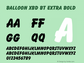 Balloon XBd BT Extra Bold mfgpctt-v1.52 Monday, January 25, 1993 2:29:16 pm (EST) Font Sample