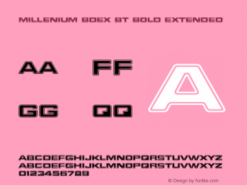 Millenium BdEx BT Bold Extended mfgpctt-v4.4 Dec 18 1998 Font Sample