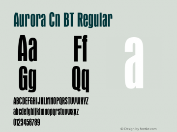 Aurora Cn BT Regular Version 1.01 emb4-OT Font Sample