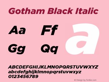Gotham Black Italic Version 2.200 Pro图片样张