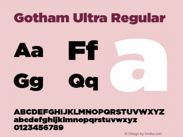 Gotham Ultra Regular Version 2.200 Pro图片样张