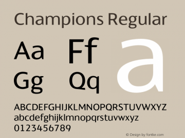 Champions Regular Version 2.000 Font Sample