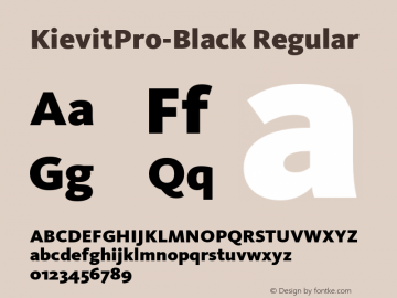 KievitPro-Black Regular Version 7.504; 2005; Build 1021 Font Sample