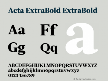 Acta ExtraBold ExtraBold Version 1.000图片样张
