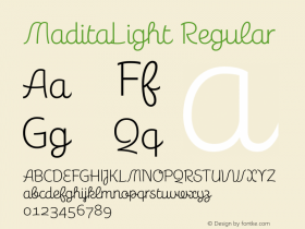 MaditaLight Regular Version 1.000 Font Sample