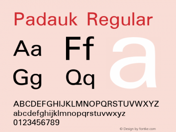 Padauk Regular Version 2.2 Font Sample