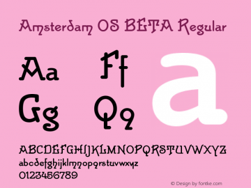 Amsterdam OS BETA Regular Version 001.001 Font Sample