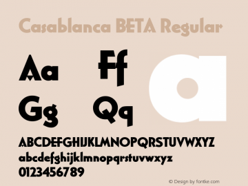 Casablanca BETA Regular Version 001.001 Font Sample
