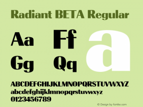 Radiant BETA Regular Version 001.001 Font Sample