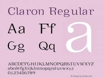 Claron Regular Version 001.000 Font Sample