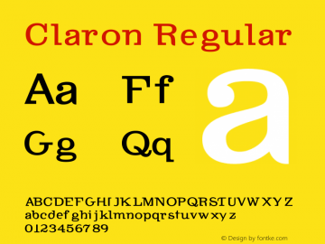 Claron Regular Version 001.000 Font Sample
