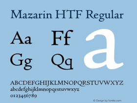 Mazarin HTF Regular Version 001.901 Font Sample
