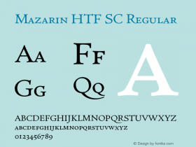 Mazarin HTF SC Regular Version 001.901 Font Sample