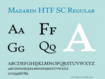 Mazarin HTF SC Regular Version 001.901 Font Sample