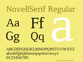 NovellSerif Regular Version 001.000 Font Sample