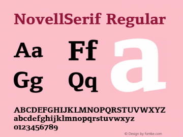 NovellSerif Regular Version 001.000 Font Sample