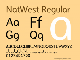 NatWest Regular Version 001.000 Font Sample