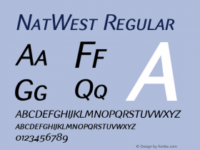 NatWest Regular Version 001.000 Font Sample