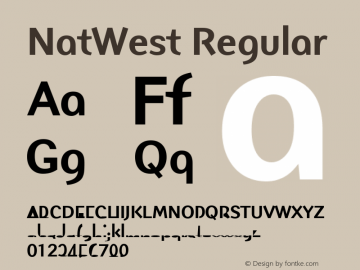NatWest Regular Version 001.000 Font Sample