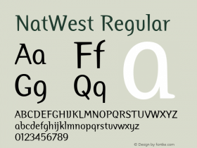 NatWest Regular Version 001.000 Font Sample