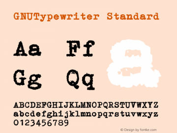 GNUTypewriter Standard Version 001.000  Font Sample