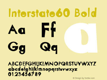 Interstate60 Bold Version 001.000 Font Sample