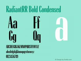 RadiantRR Bold Condensed Version 001.004图片样张