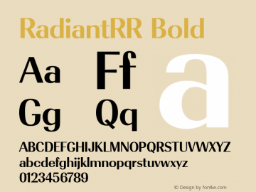 RadiantRR Bold Version 001.004 Font Sample