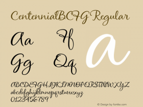 CentennialBCFG Regular Version 001.000 Font Sample