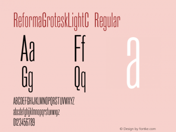 ReformaGroteskLightC Regular OTF 1.0;PS 001.000;Core 116;AOCW 1.0 161 Font Sample