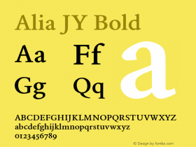 Alia JY Bold Version 1.600图片样张