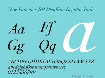 New Fournier BP Headline Regular Italic Version 1.0图片样张