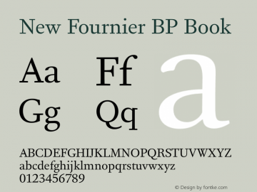 New Fournier BP Book Version 1.0 Font Sample