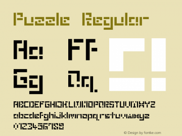 Puzzle Regular Version 001.000 Font Sample