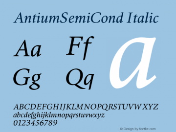 AntiumSemiCond Italic Unknown图片样张