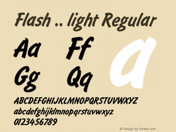 Flash .. light Regular Unknown Font Sample