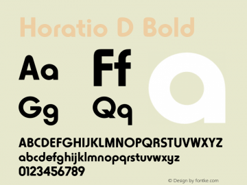 Horatio D Bold 001.005 Font Sample