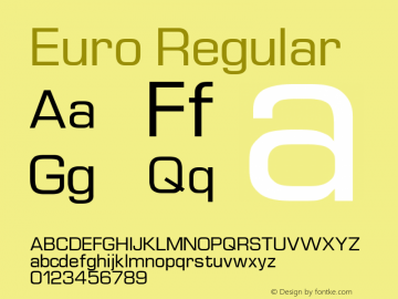 Euro Regular Altsys Fontographer 3.5  11/6/92图片样张