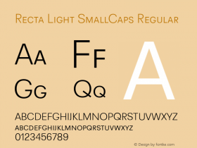 Recta Light SmallCaps Regular Version 1.000 Font Sample