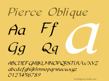Pierce Oblique Version 0.2.0  Font Sample