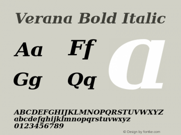 Verana Bold Italic Version 1.002;FFEdit Font Sample