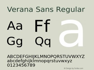 Verana Sans Regular Version 1.002;FFEdit Font Sample