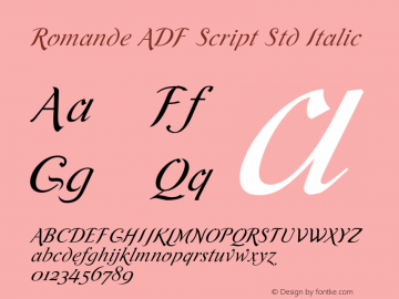 Romande ADF Script Std Italic Version 1.010图片样张