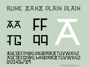 Runic Sans Plain Plain Version 001.000图片样张