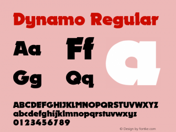 Dynamo Regular B & P Graphics Ltd.:1.7.1993 Font Sample