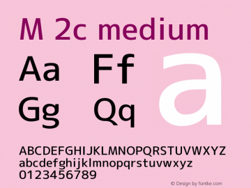 M 2c medium Version 1.041 Font Sample